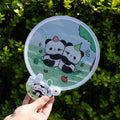 Creative Round Collapsible Pocket Fan Portable Cute Handheld Fan Cartoon Pattern Mini Foldable Fan Vue Style 1