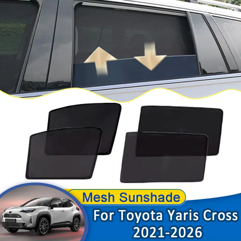Custom Sun Visors For Toyota Yaris Cross XP210 2021-2026 Car Mesh Sunshades Window Magnetic Privacy Curtains Auto Accessories Vue
