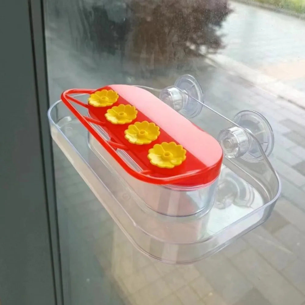 Practical Suction Cups Hummingbird Feeder Visible Durable Bird Water Drinker Refillable Hummingbird Water Dispenser Window Vue Red