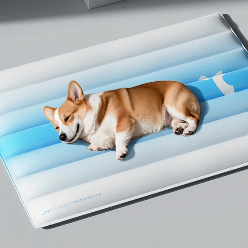 Cooling Foldable Portable Breathable Pet Mat Pad Cooling Gel Ice Bed Sofa Cushion Washable For Small Medium Dog Cat Corgi Summer Vue