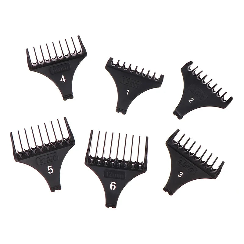 6Pcs/set Professional Hair Trimmer Limit Comb Universal Guards For T9 1.5/3/4.5/6/9/12 Mm Hairdresser Hair Cutting Guide Barber Vue