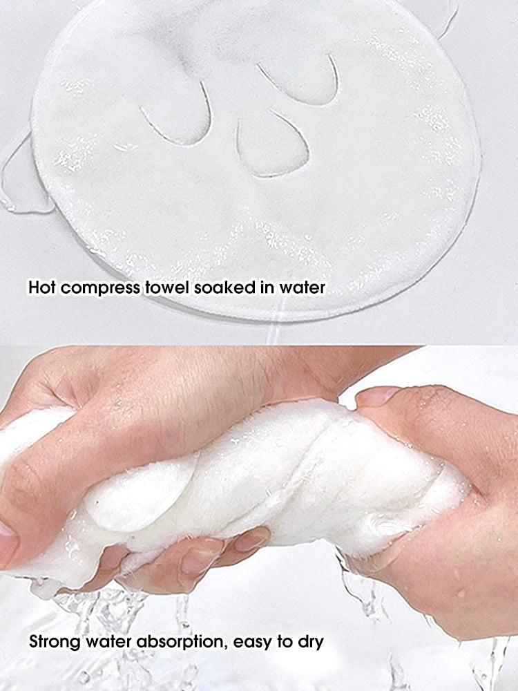 Hot wet hot compress steam face towel soft skin-friendly towel towel compress irrigation hanging ear heating cold compressface Vue