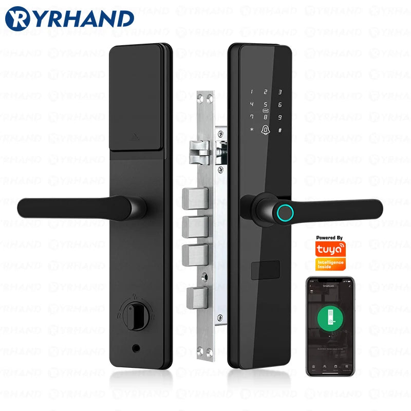 Outside Front Cerradura Inteligente Waterproof Tuya wifi Smart Door Lock Anti-lock Digital Protection Electronic Lock 6068 Vue