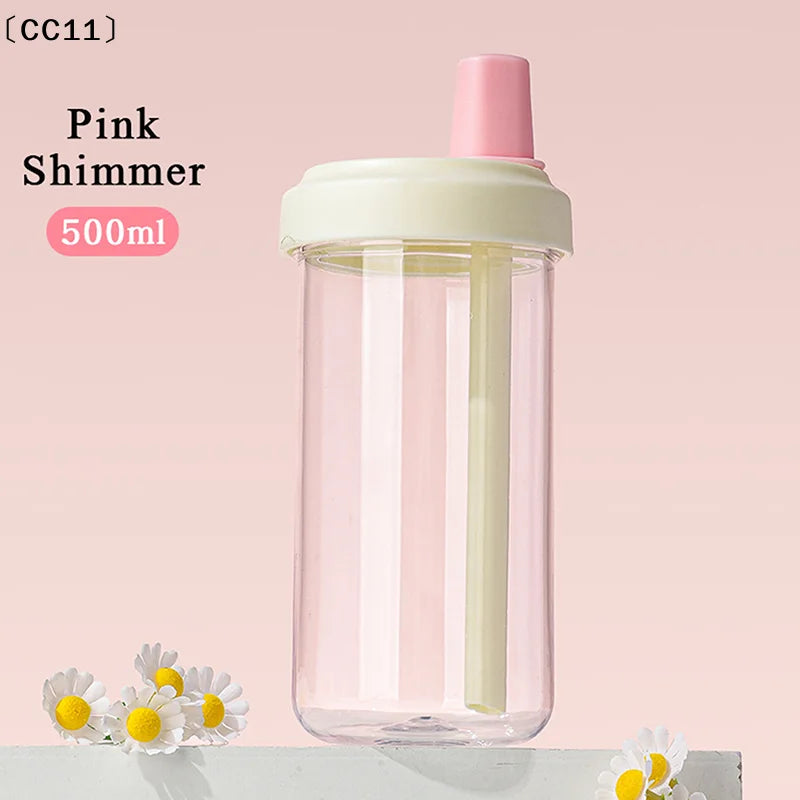 Lightweight Plastic Straw Water Cup Durable On-the-Go Drinkware for School Office Travel〔CC11〕 Vue