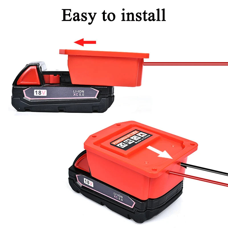 DIY Step-Down Adapter Automatic Step-Up/Step-Down Converter Compatible with For Milwaukee 18V Lithium Batteries for DIY Projects Vue