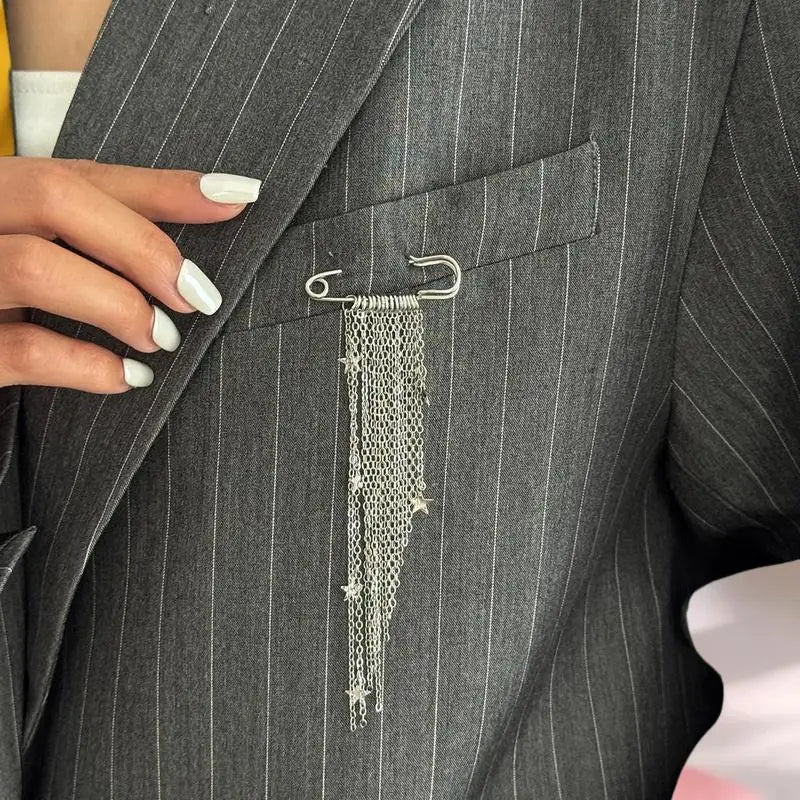 Women Fashion Tassel Brooch Pins Coat Waist Buckle Trouser Leg Decor Button Clasps Jewelry Vue