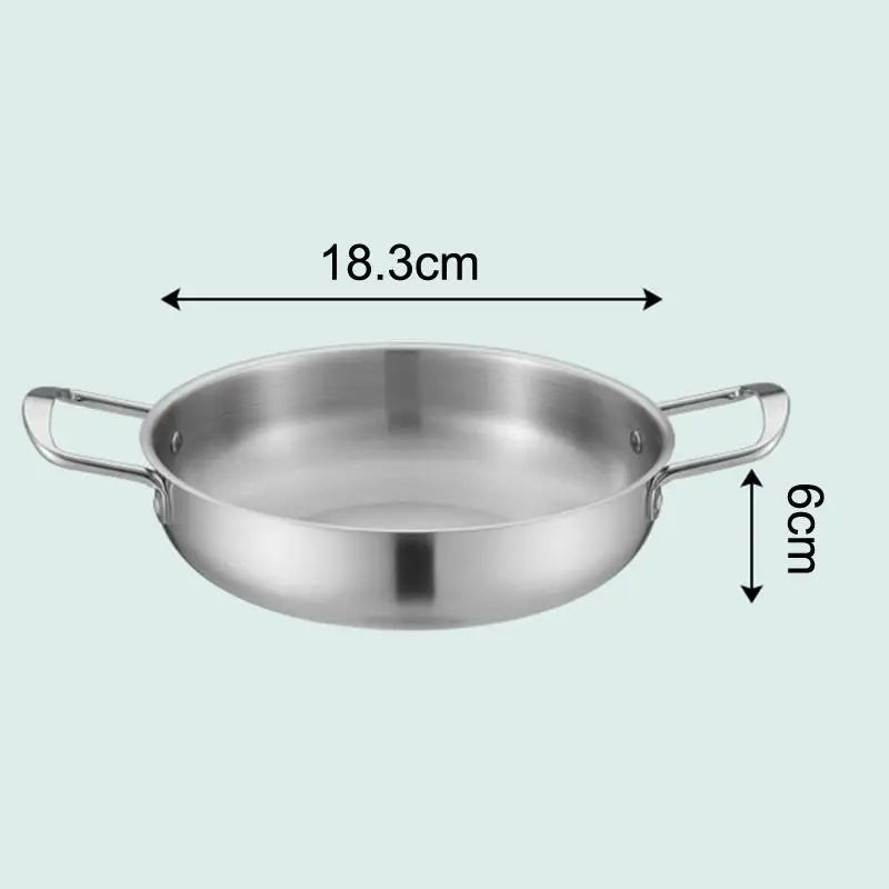 Food Grade Stainless Steel Pot With Dual Handles For Home Commercial Use Hot Pot Seafood Ramen Dry Pot〔CC11〕 Vue A