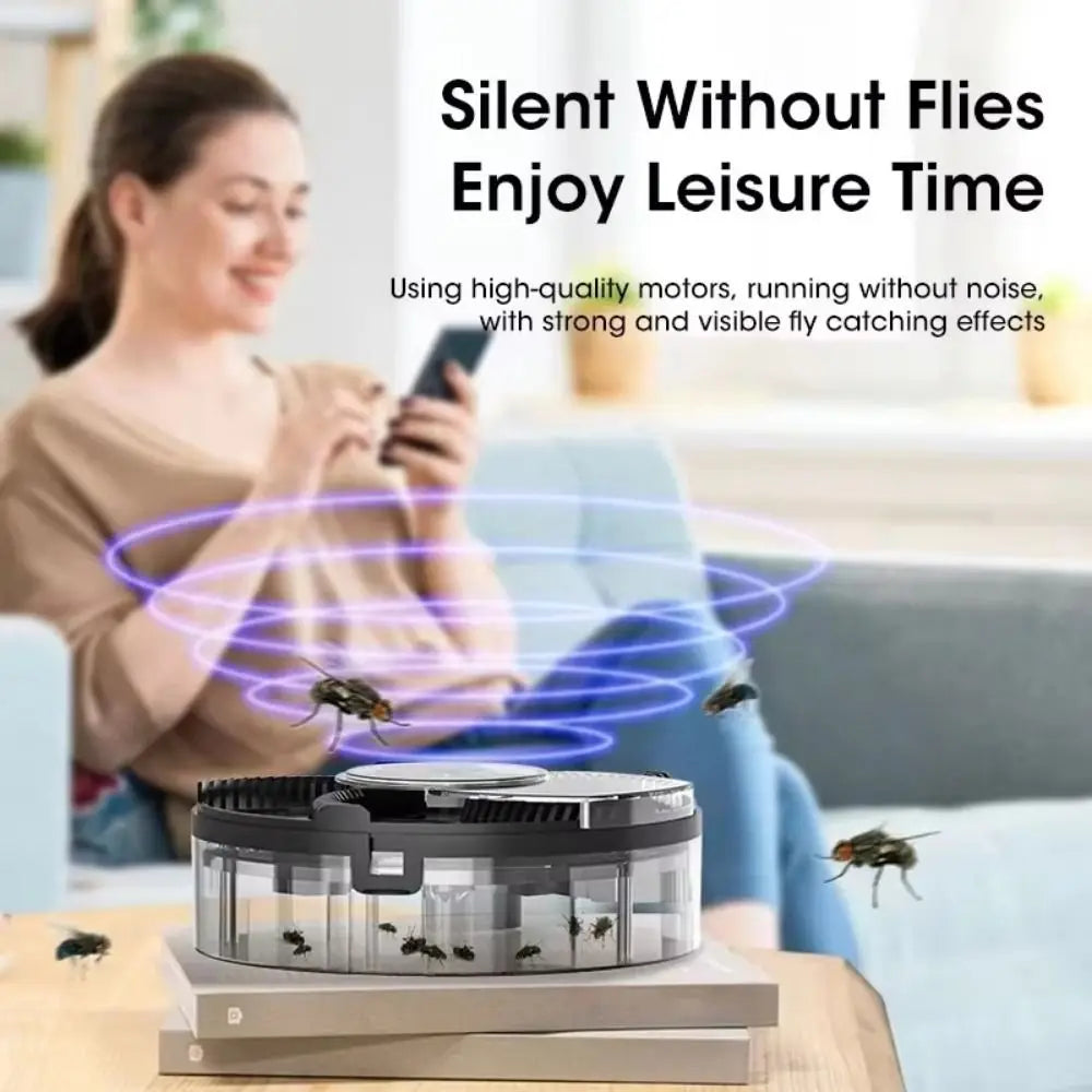 Portable Automatic Fly Traps Non-Toxic Household Electric Flies Killer Safety Pest Control Fly Mosquito Trap Backyard Terrace Vue