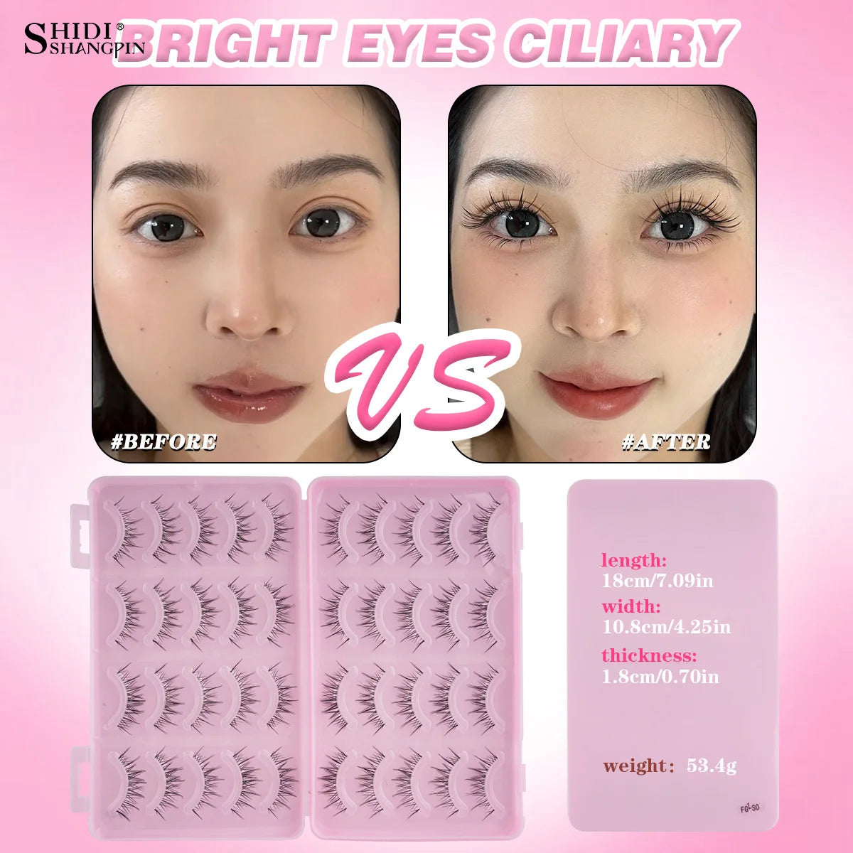 New Manga Lashes Thick Eyelash Extensions Natural Short False Eyelashes Clear Thin Stem Lashes Faux Mink Eyelashes Korean Makeup Vue