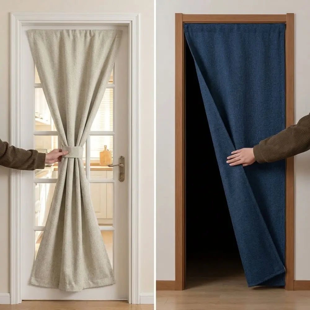 Self-Adhesive Blackout Curtains Light Blocking UV Protection Magic Tape Curtain Dust-proof Imitation Linen Texture Window Shade Vue