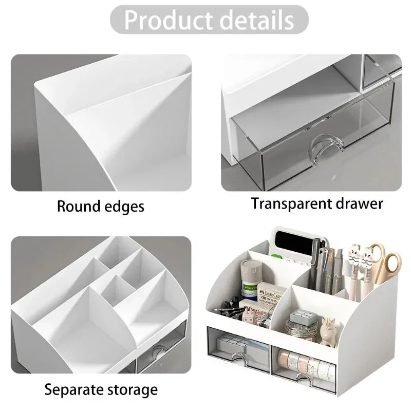 Transparent Desk Organizer with Drawers & 6 Compartments Desktop Drawer Organizer Vue