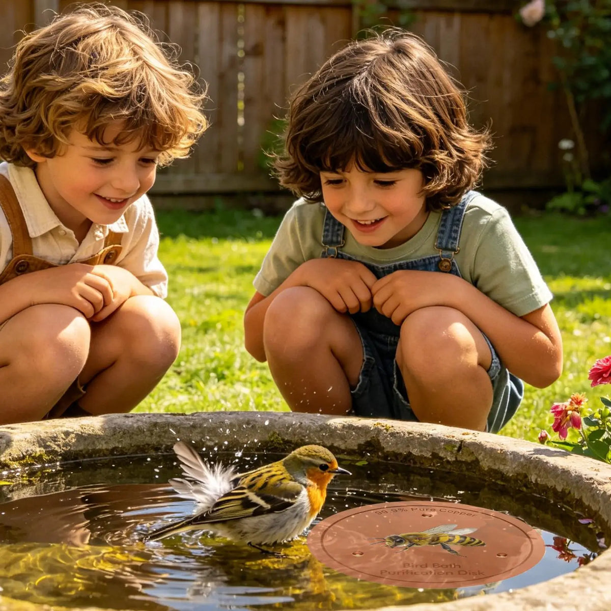 10cm Bee P attern Bird Bath Disc Fountain Purification Cleaner For Outdoor Garden Decorative Water Bowl Protector For Patio Deck Vue