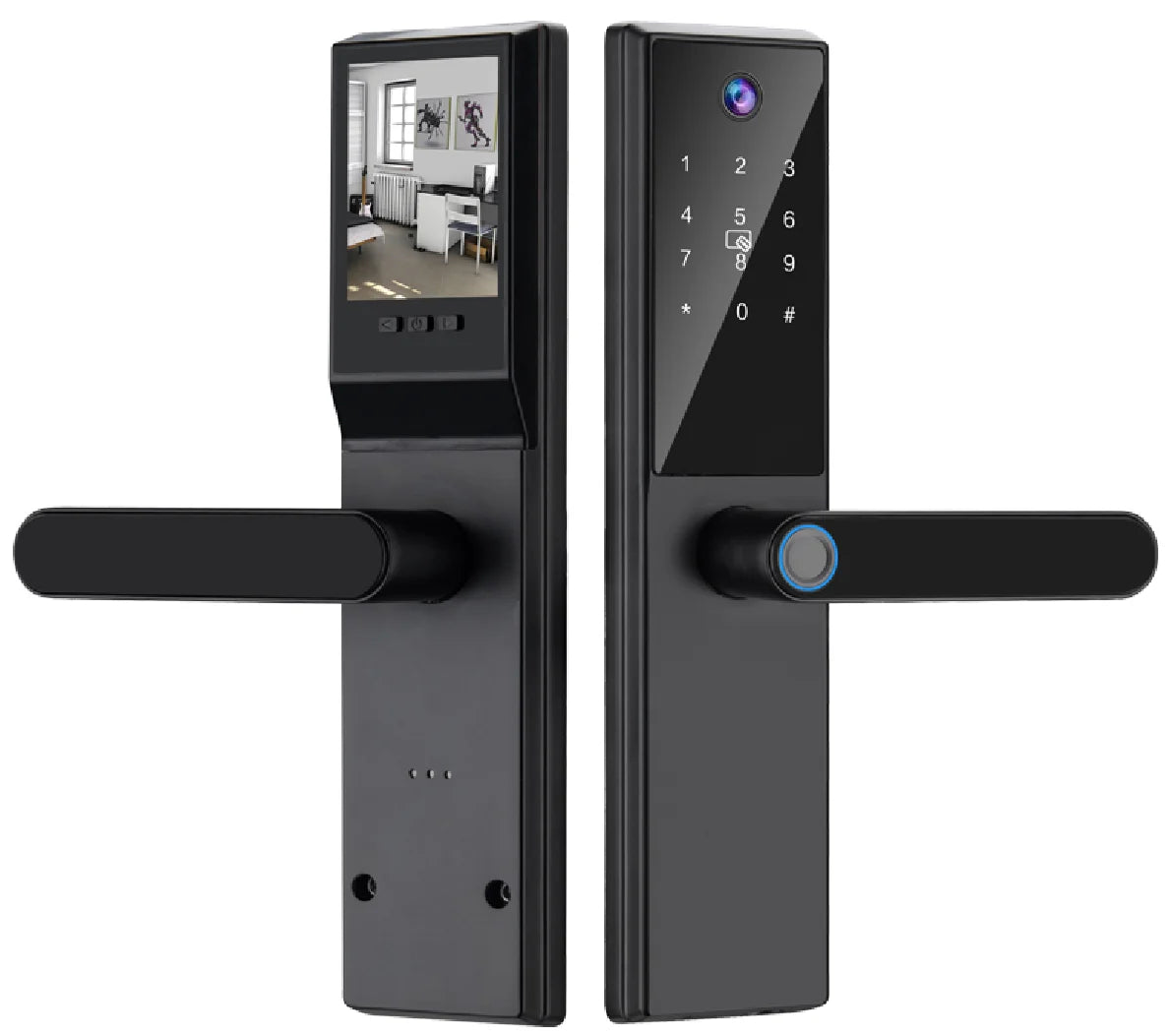 Tuya App Fingerprint Door Lock Code Card Key Touch Screen Smart Door Lock Security Digital Electronic Lock For Home Vue