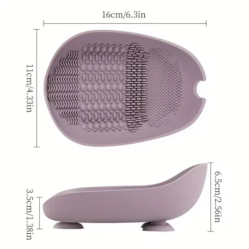 Silicone Makeup Brush Cleaning Bowl with Suction Cup Base & Non-Slip Grip Powder Puff Cleaning Bowl Cosmetic Tool Cleaning Tools Vue