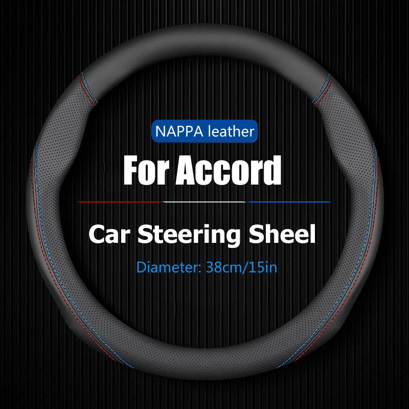 Car Steering Wheel Cover O-shaped Booster Cover, Breathable, Auto Decoration For Honda Accord 2023 2024 2025 Diameter 38cm Vue