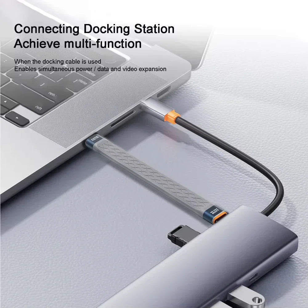 NNBILI 240W 40GB Short USB C to USB C Cable Fast Charging Type C Cord 40Gbps Data Transfer 8K Flat Data Charge Extension Cable Vue