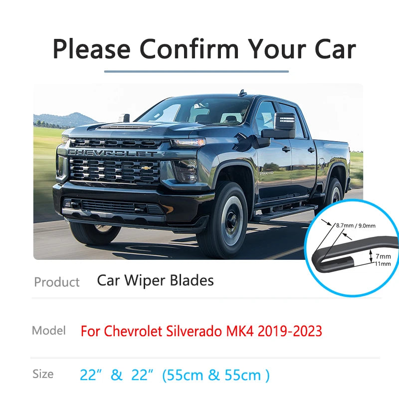 Front Wiper Blades – Silverado GMC Sierra Cheyenne 2019–2023 Front Wiper Blades Vue