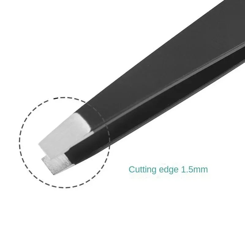 1pcs Stainless Steel Eyebrow Tweezers Hair Removal Tweezer Plucker Special Oblique Eyebrow Clip Hair Removal Clip Beard Clip Fac Vue