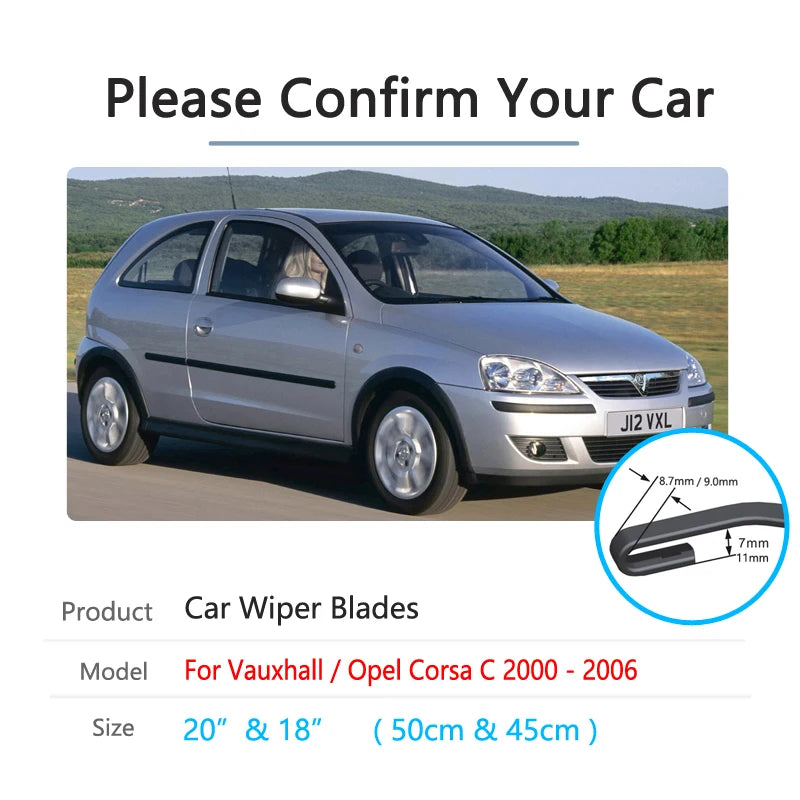 Vauxhall Opel Corsa C 2000–2006 Front Wiper Blades Set Front Wiper Blades Vue