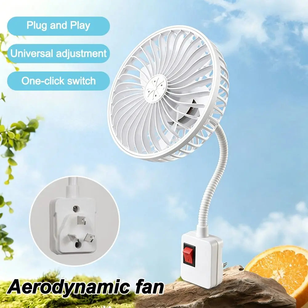 3-Prong Plug Wall Socket Fan Five-leaf Wall-mounted Cooling Energy Vue