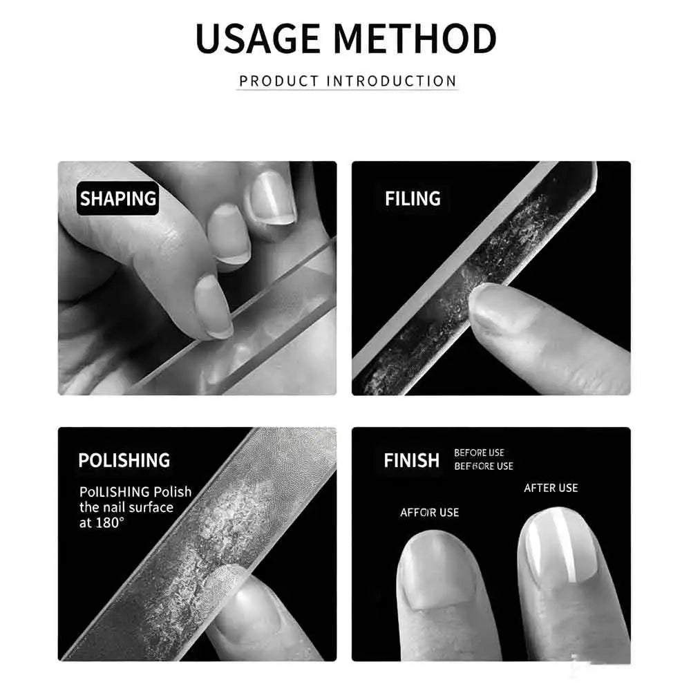 vvocci Nano Glass Nail File Washable Crystal Nail Buffer Shaping Polishing Nail File Sand Strip Vue