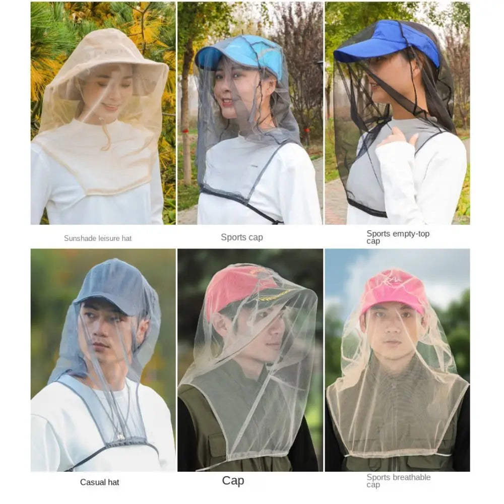Hat-Veil Beekeeping Hat Fishing Cap Sun Cap Outdoor Fishing Hat Mosquito Net Insect Bee Net Anti Bee Hat Hat Insect Mesh Vue