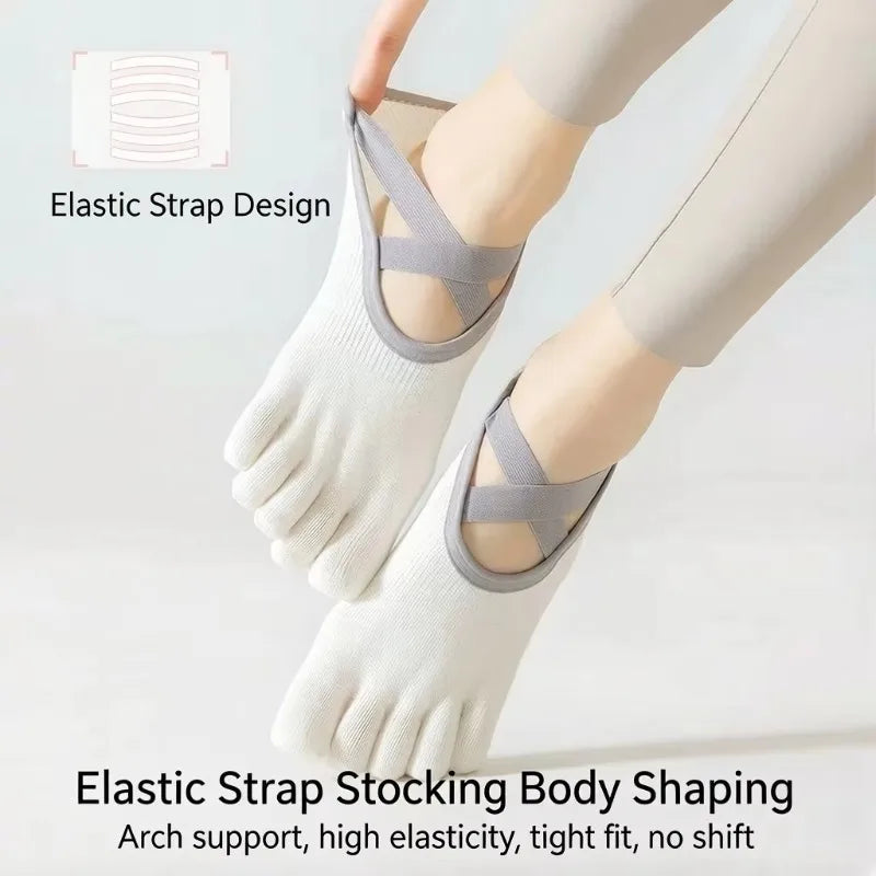 Women's Yoga Socks Summer Five-Toe Invisible Socks Indoor Non-Slip Shock Absorption Fitness Sports Socks Pilates Boat Socks Vue