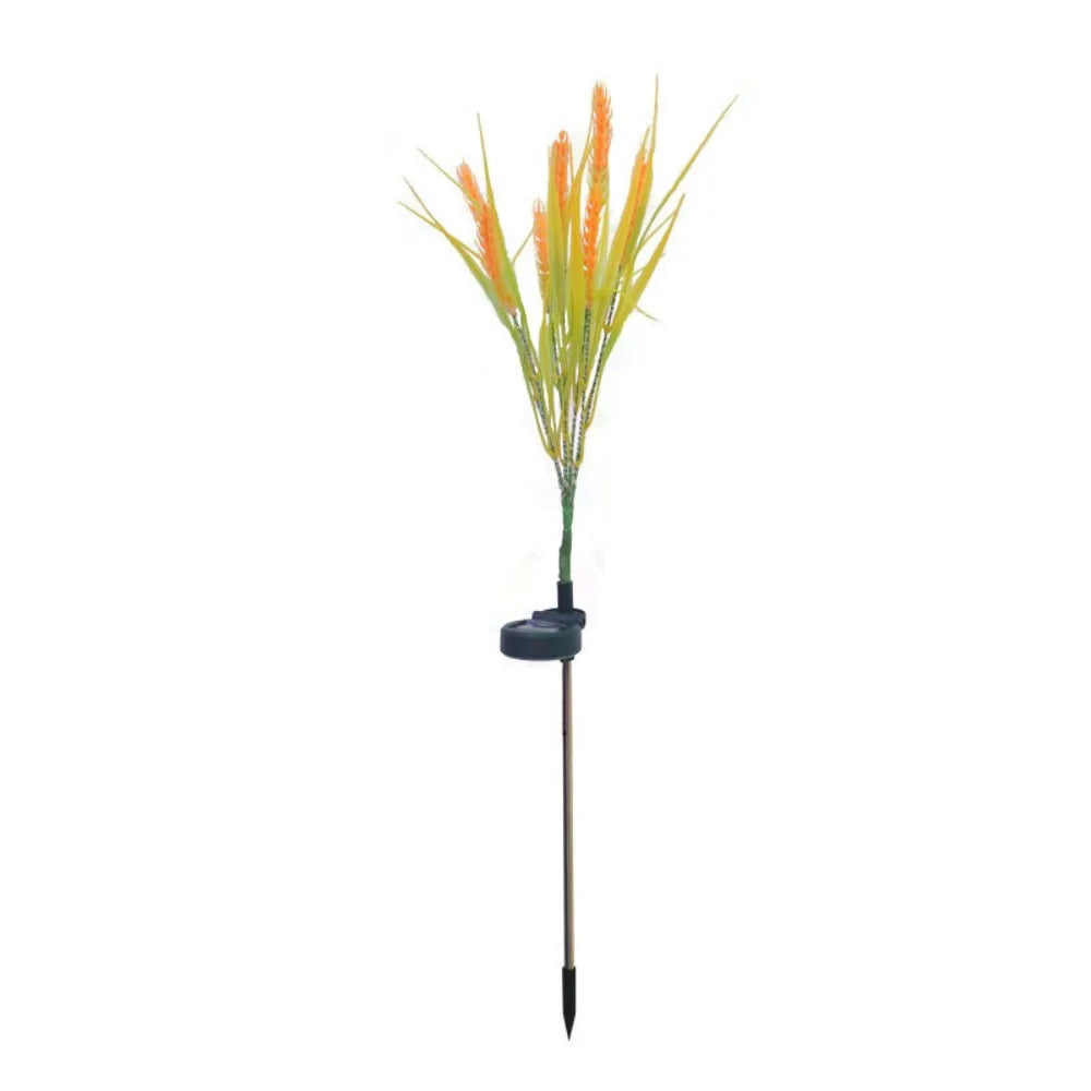 1PC Solar Powered Wheat Ear Garden Stake Lights Waterproof Warm White LED Pathway Lights for Outdoor Patio Yard Landscape Decor Vue Warm White 1PC 7Head
