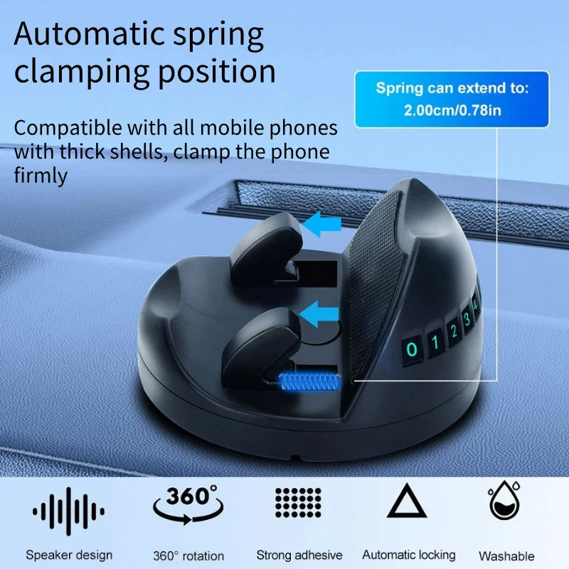 360-Degree Rotation Car Phone Holder Dashboard Head-Up Phone Mount Stable Universal Auto Phone Stand with luminous Number Plate Vue