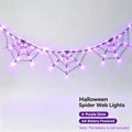Halloween Spider Web String Lights, AA Battery Powered LED Lights for Indoor Outdoor Party Haunted House Decor Vue PURPLE No plug