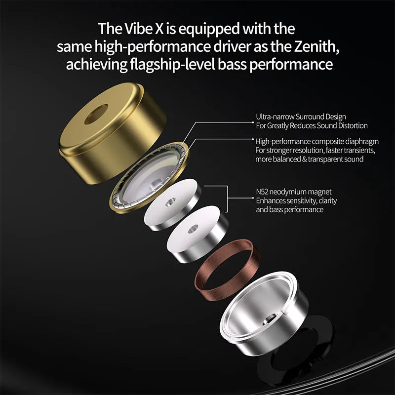 KZ Vibe X Wired In-Ear HiFi Headphones | Bass & Sport Wired In-Ear Headphones Vue
