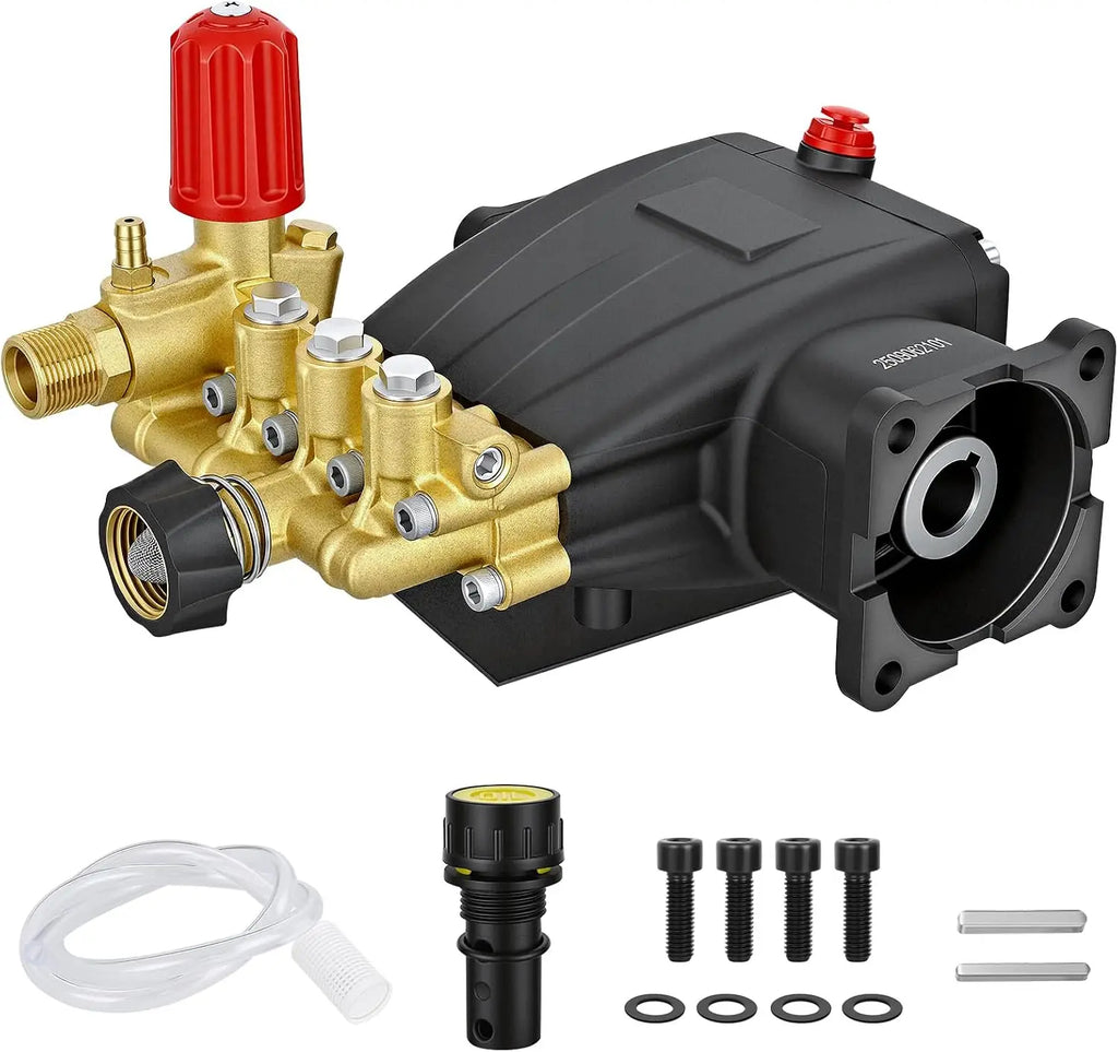 Nilight 3/4" Shaft Horizontal Triplex Pressure Washer Pump 2800-3700 PSI 2.5 GPM 5-8 HP fit for Honda GC190 GX200 Simpson 90036 40224 40225 40226 Santoprene 41182 Vue United States No plug