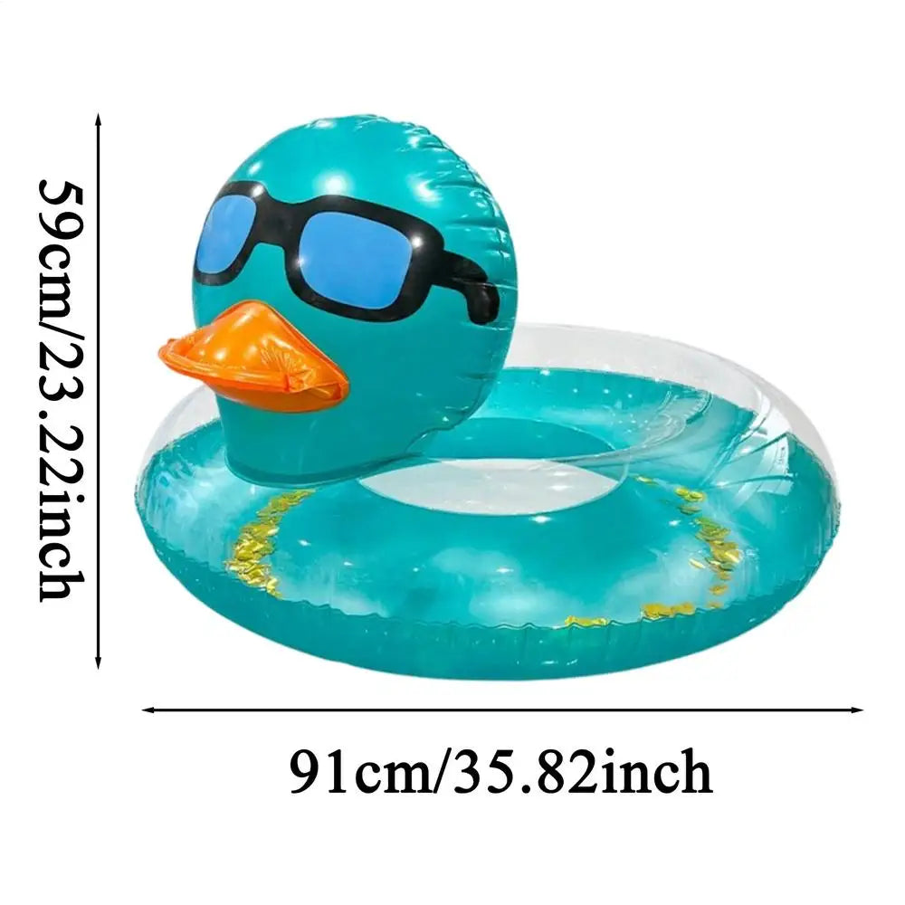 Swim Ring Swimming Donut Float Sequins Inflatable Duck for Kids Adults Teens Beach Summer Party Lake Pond Girls Adults Teens Vue Blue