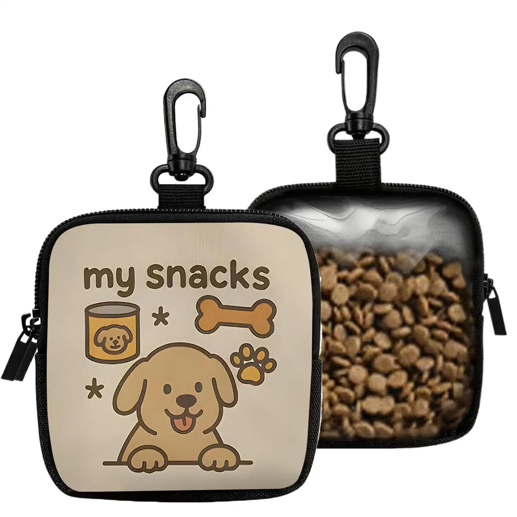 Dog Treat Pouch Semi-Transparent Snack Reward Pocket Dog Treat Bags Training Pouch for Puppy Cats Walking Hiking Camping Travel Vue
