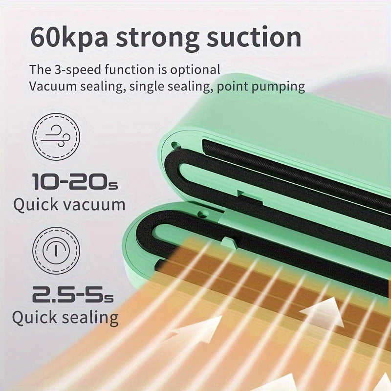 Vacuum Sealer A Multifunctional Food Sealer Wireless USB Charging With Sealing External Suction Inflation Functions Vue