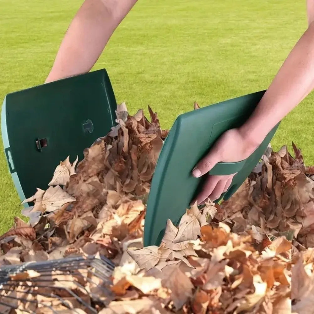 1 Pair Handheld Leaf Catcher Labor-saving Wear-resistant Garden Rake Leak-proof Ergonomic Leaf Scoop Rubbish Pick Up Vue