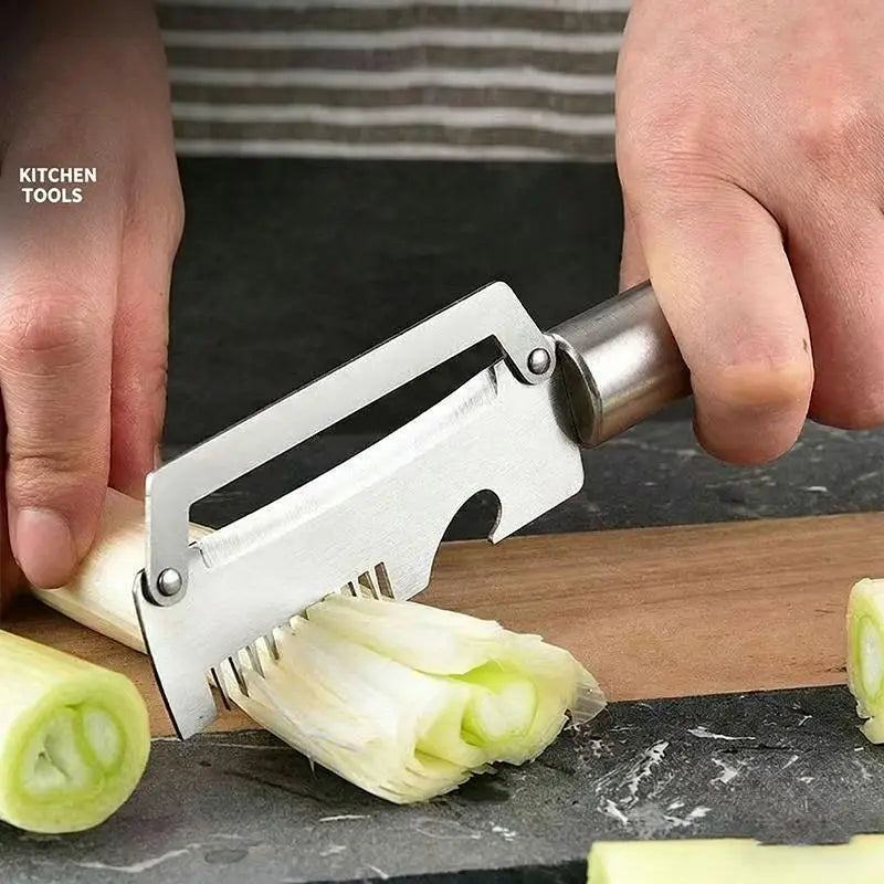 1PC Multi Functional Stainless Steel Scallion Peeling Knife Durable Kitchen Handle Tool for Home Vegetable and Food Prep Vue