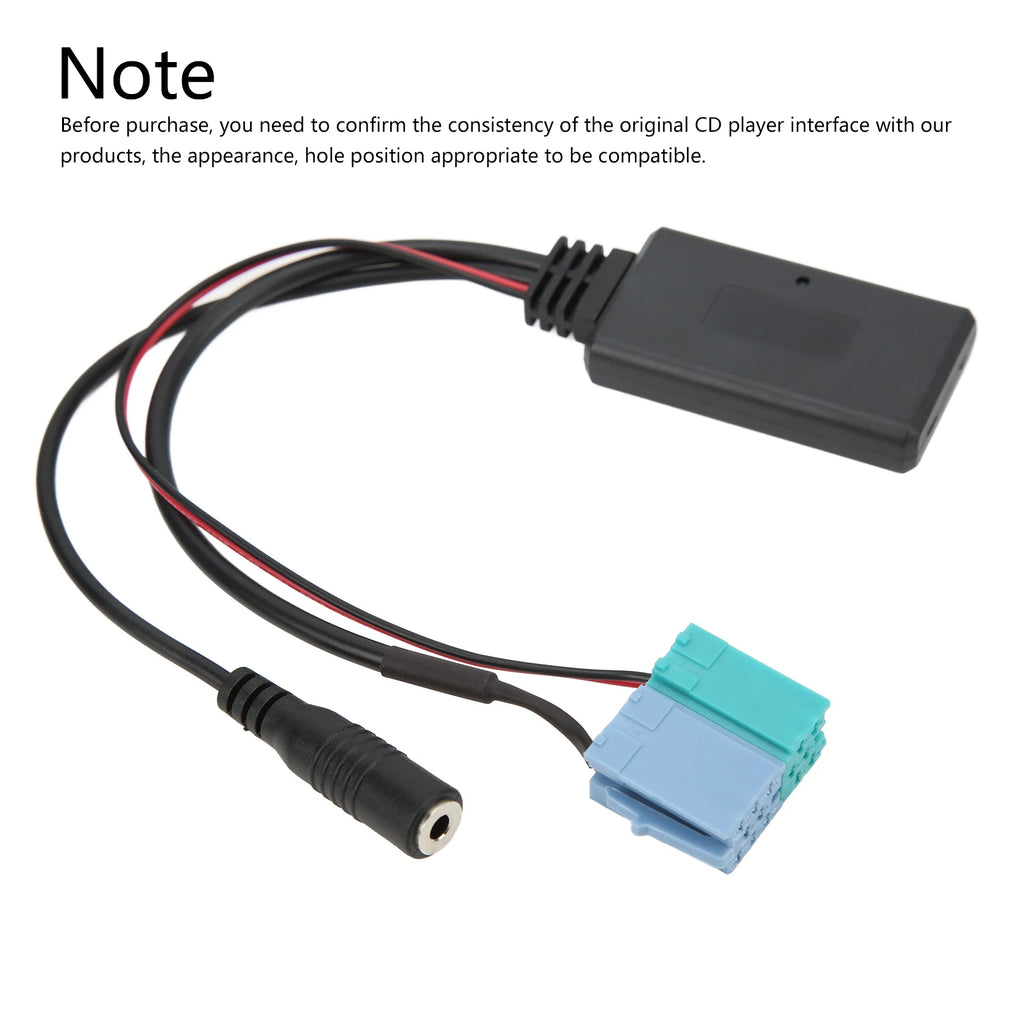 New 6+8 Pin Car Bluetooth Module AUX Adapter with Hands-Free Microphone Compatible with Post 2007 Radios Bravo Vue