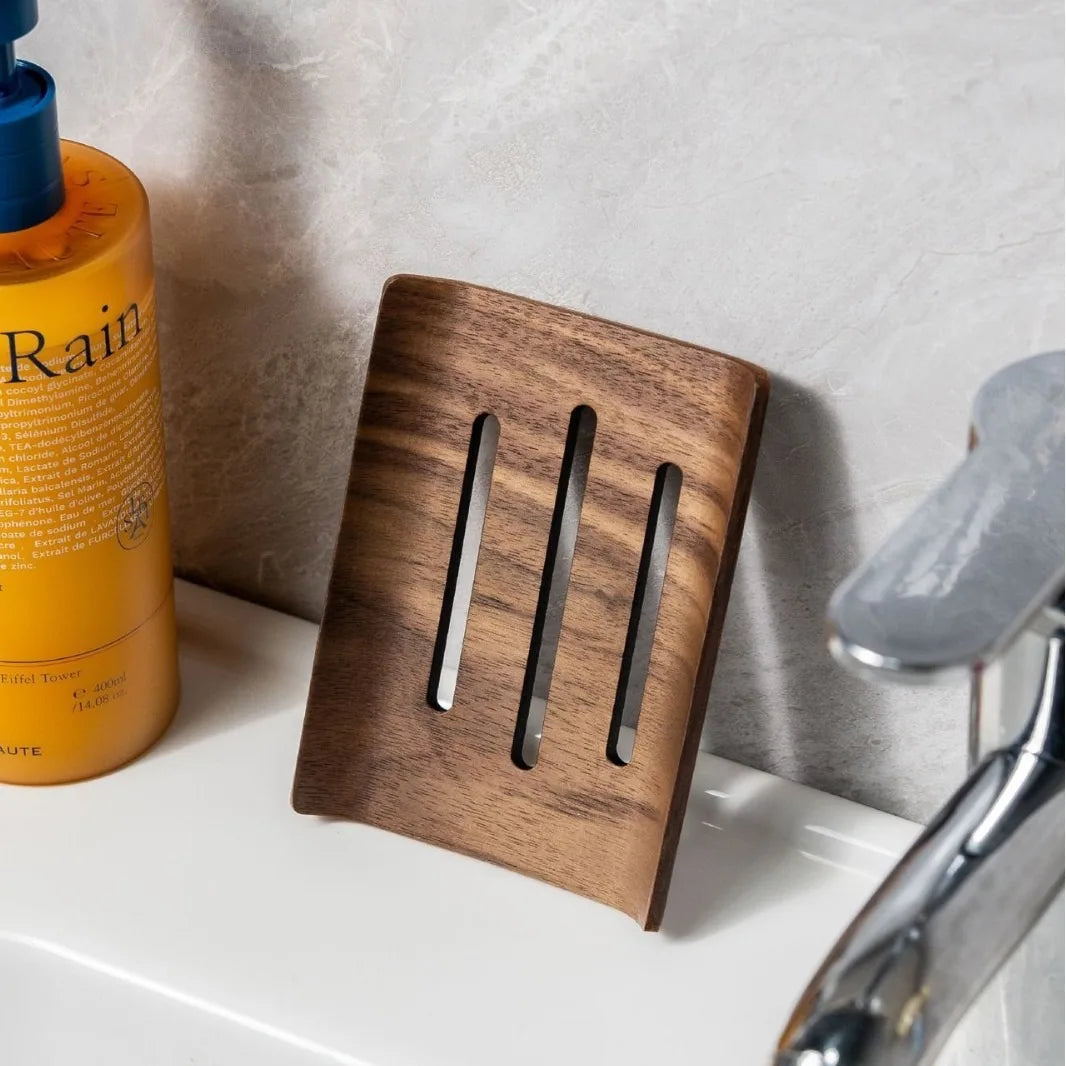 1/2pcs walnut wood Soap Box,Bathroom Soap Box, Bathroom Soap Holder, Soap Storage Rack Bathroom Washroom Tools Vue