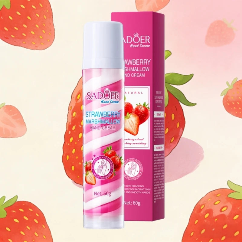 60g Strawberry Marshmallow Hand Cream, Strawberry Extract, Moisturizes Dry Skin Vue