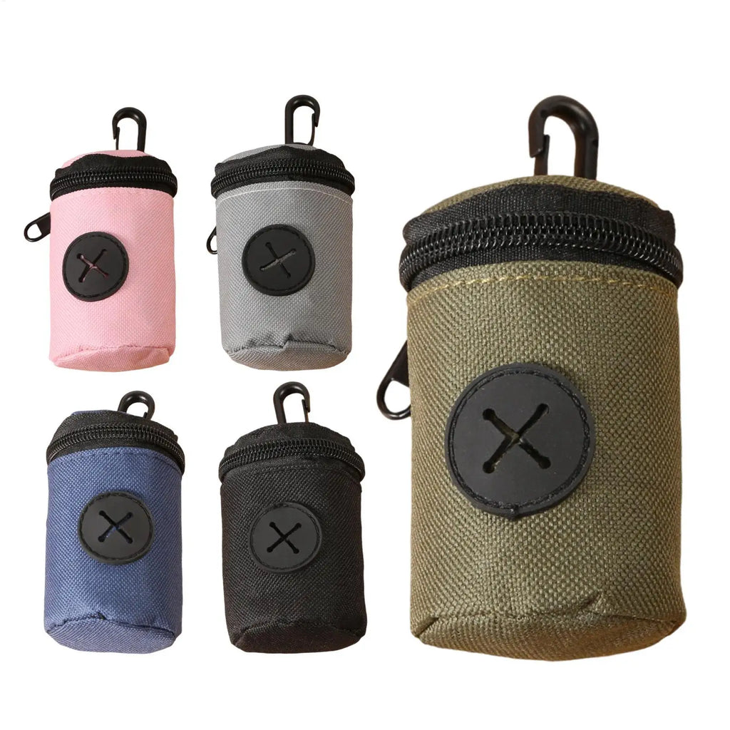 Dog Poop Bag Carrier with Clip Zipper Portable Waste Bag Holder for Small Medium Large Dogs Puppy Durable Keychain Loop Vue
