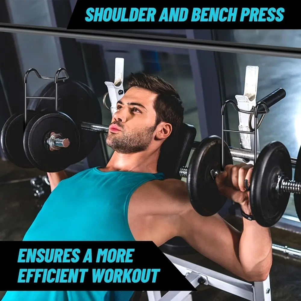 250lb Capacity Dumbbell Spotter Hooks Thickened Heavy-Duty Safety Connector for Chest Workout Black Iron Vue