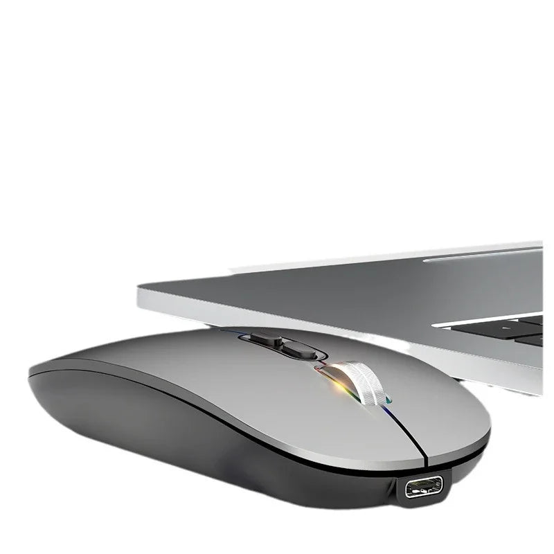 Lenovo Wireless Mouse Ultra-thin 3 Modes 2.4G USB and 2 Bluetooth Power Display Ergonomic Rechargeable Silent Mice for PC Laptop Vue