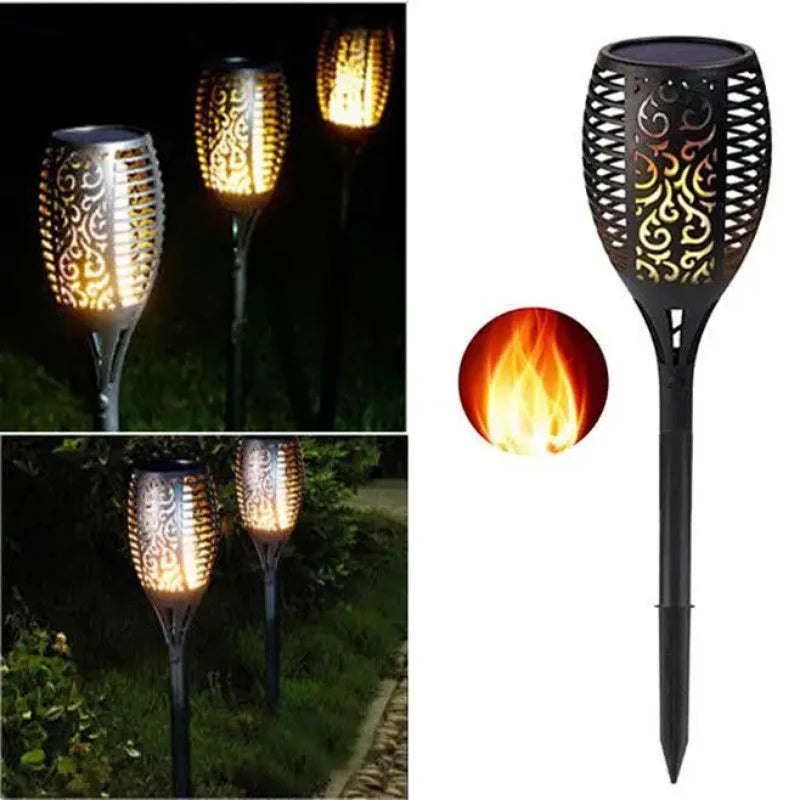 12LED Solar Flame Light Outdoor,Waterproof 12LEDs Torches Landscape Lamp for Outdoor Courtyard Garden Yard,Halloween Decorations Vue