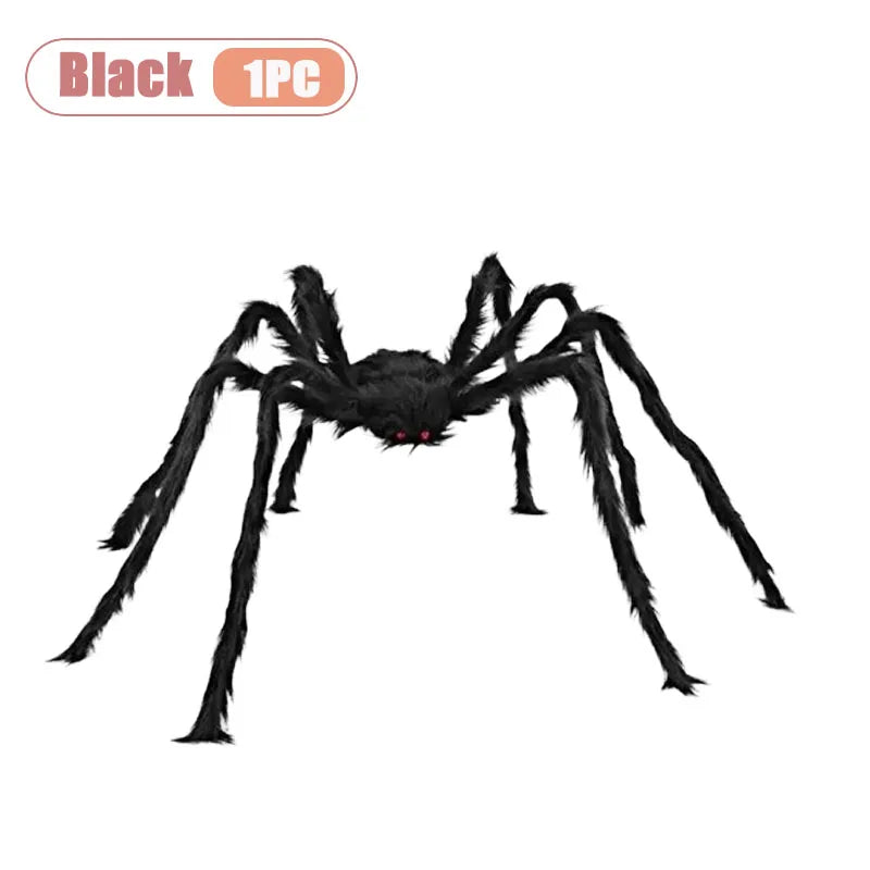1-2pcs Halloween Lifelike Furry Big Spider Large for Haunted House Bar Party Indoor Outdoor Spooky Decor Prop Vue Black-1PC 30CM