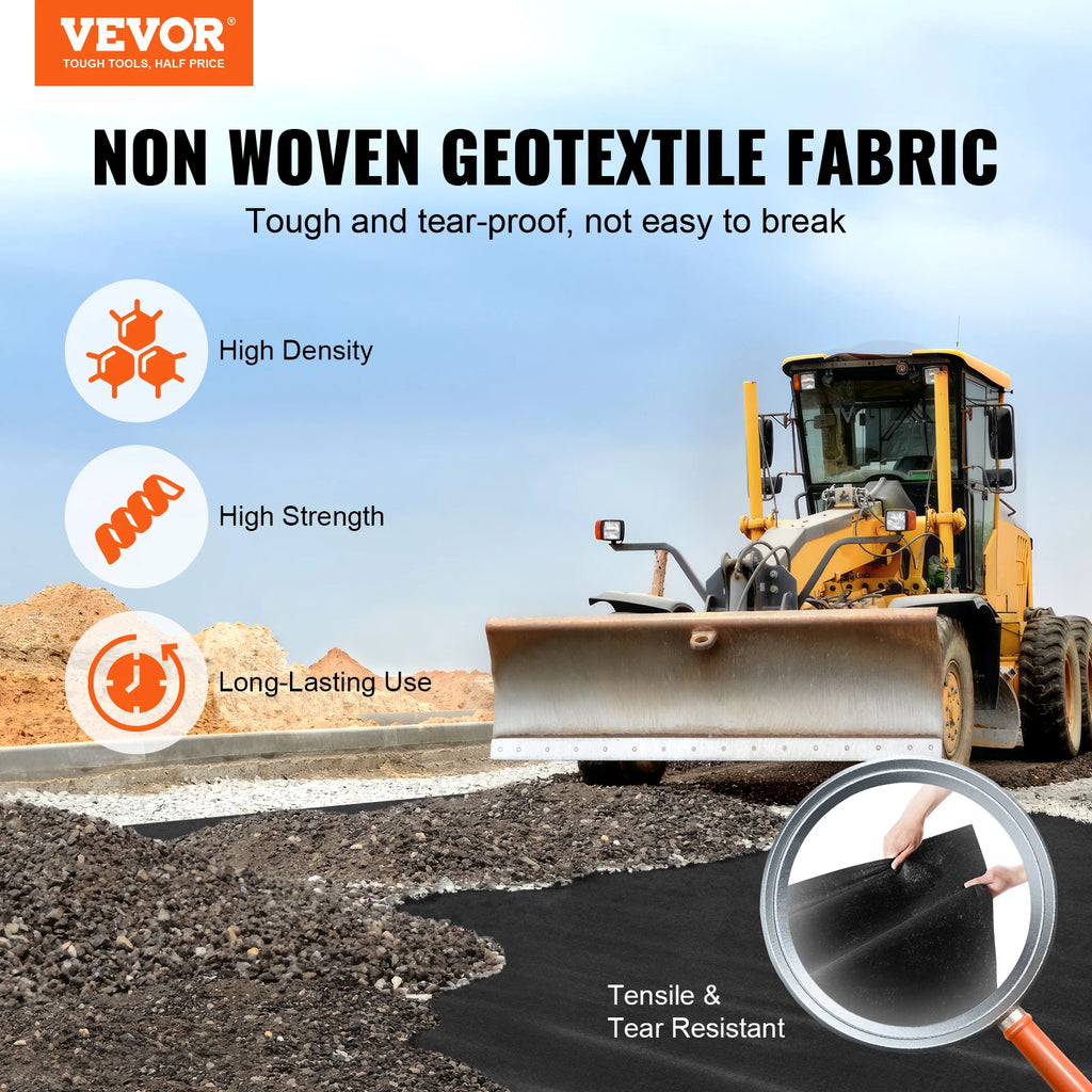 Heavy-Duty Non-Woven Geotextile Fabric 6x50 ft Weed Barrier Geotextile Weed Barrier Vue