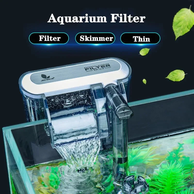 Aquarium Filter Hang On Aquarium Filtration External Water Pumps Ultra-Silent Waterfall Maker Wall Mounted Fish Tank Filter Vue