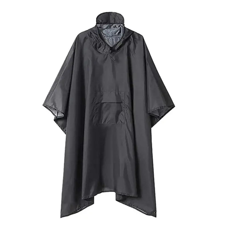 ABKW-Outdoor Raincoat Hooded Sleeve Waterproof Rain Poncho Motorcycle Rain Cover Camping Hiking Travel Rainwear Tent Gray Vue