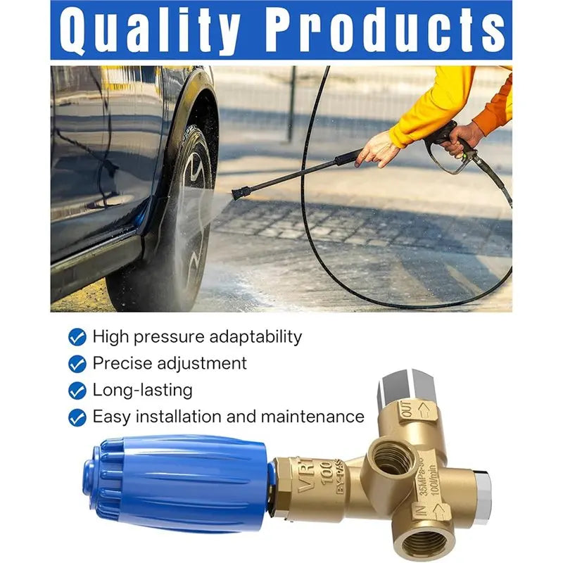 ABKW-V.B 85/310 Unloader Valve For Pressure Washer Pump With Knob Vue