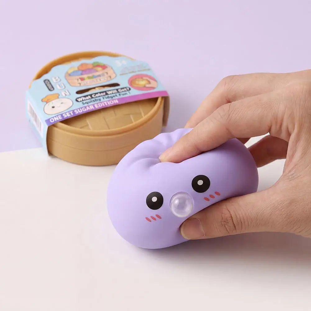 Soft Silicone Dumpling Pinch Toys Rebound Steamed Bun Squeeze Ball Blowing Bubbles Squishy Relief Stress Mystery Blind Box Gifts Vue
